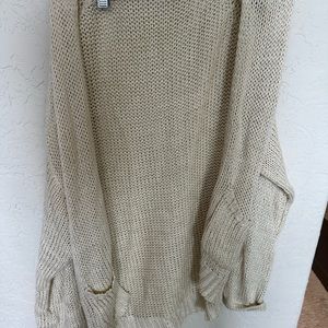 OS oversized/relaxed off white sweater cardigan